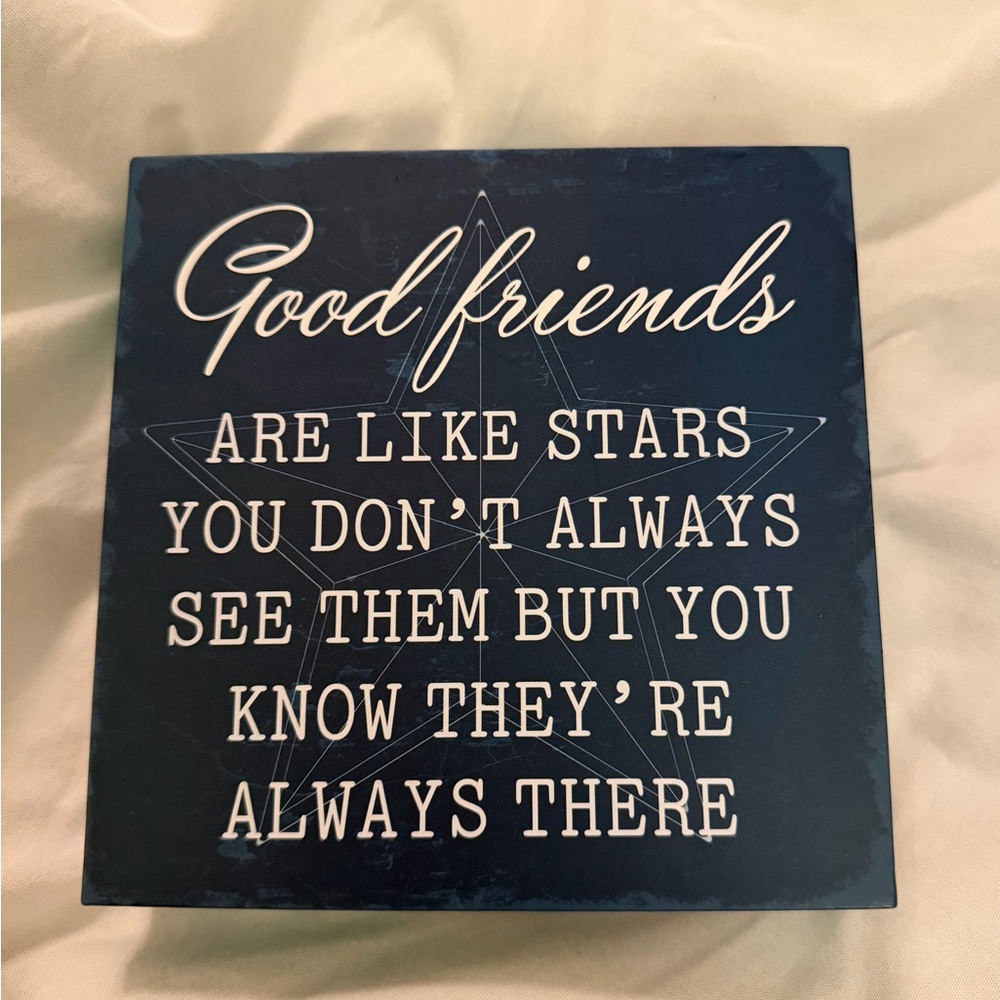 Inspirational Blue Plaque - Good Friends Quote
